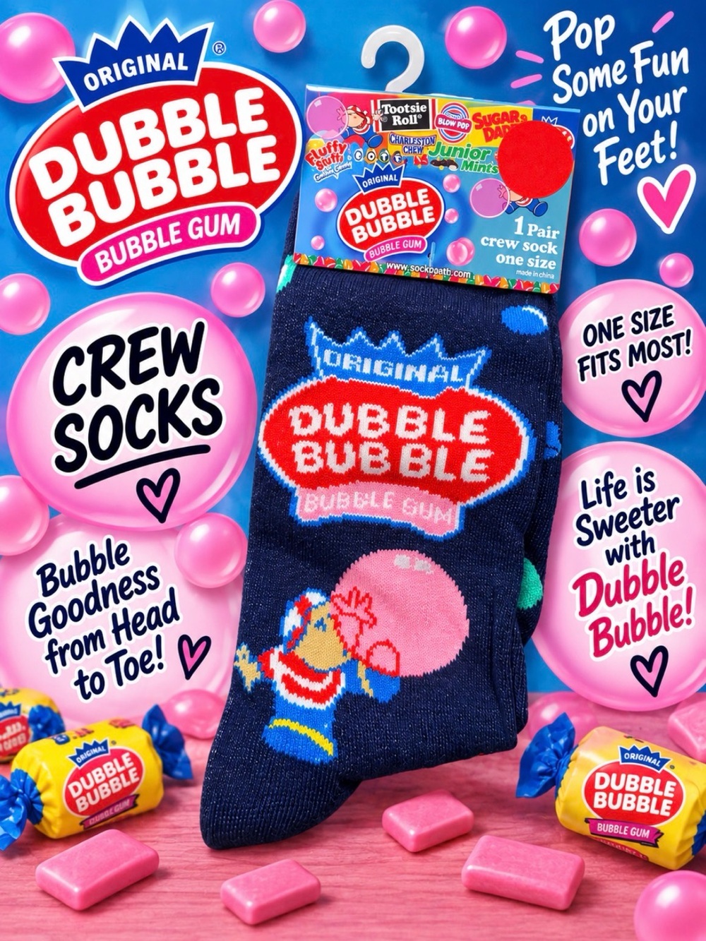 Dubble Bubble Crew Socks
